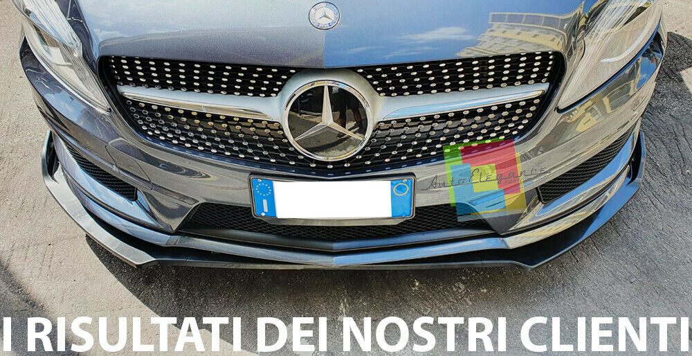 SPLITTER MERCEDES A W176 BLADE UNDER FRONT BUMPER ABS GLOSSY BLACK 0097