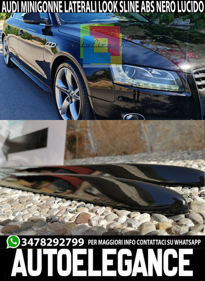 MINIGONNE LATERALI AUDI A5 COUPE SPORTBACK SLINE S5 RS5 ABS NERO LUCIDO