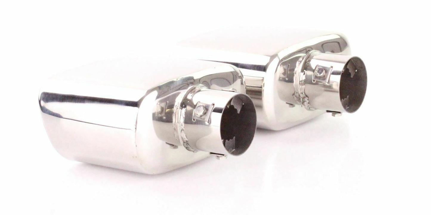 BMW X5 E53 1999-2006 COPPIA TERMINALI ACCIAIO INOX CROMATI DESIGN M AUTOELEGANCERICAMBI