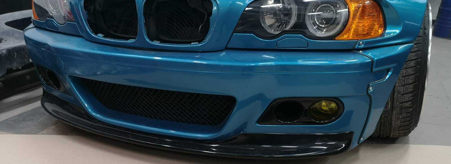 BMW SERIE 3 M3 E46 SOTTO PARAURTI ANTERIORE ABS NERO LUCIDO SPLITTER LAMA AUTOELEGANCERICAMBI