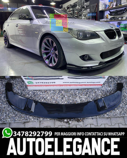 🔝FRONT SPLITTER SUITABLE FOR BMW 5 SERIES E60 E61 M TECH ABS BLACK BLADE🔝