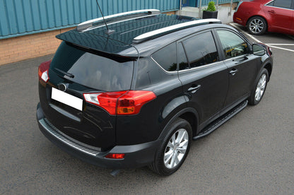 TOYOTA RAV4 RAV-4 2013-2018 PEDANE LATERALI SOTTO PORTA NERE ALLUMINIO