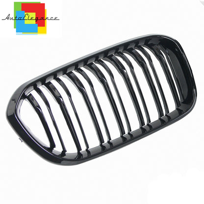 FRONT MUSTACHE GRILLE 1 SERIES F20 F21 2015+ M LOOK GLOSSY BLACK DOUBLE KIDNEY NEWS