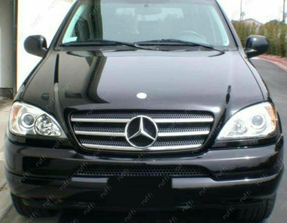 CROMATURA GRIGLIA FRONTALE 5PZ MERCEDES ML W163 1998-2005 INOX ADESIVO 0032 AUTOELEGANCERICAMBI