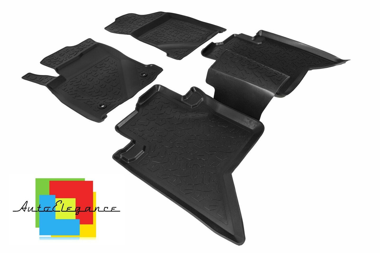 SET OF CUSTOM RUBBER CAR INTERIOR MATS TOYOTA HILUX 2015+ 0032