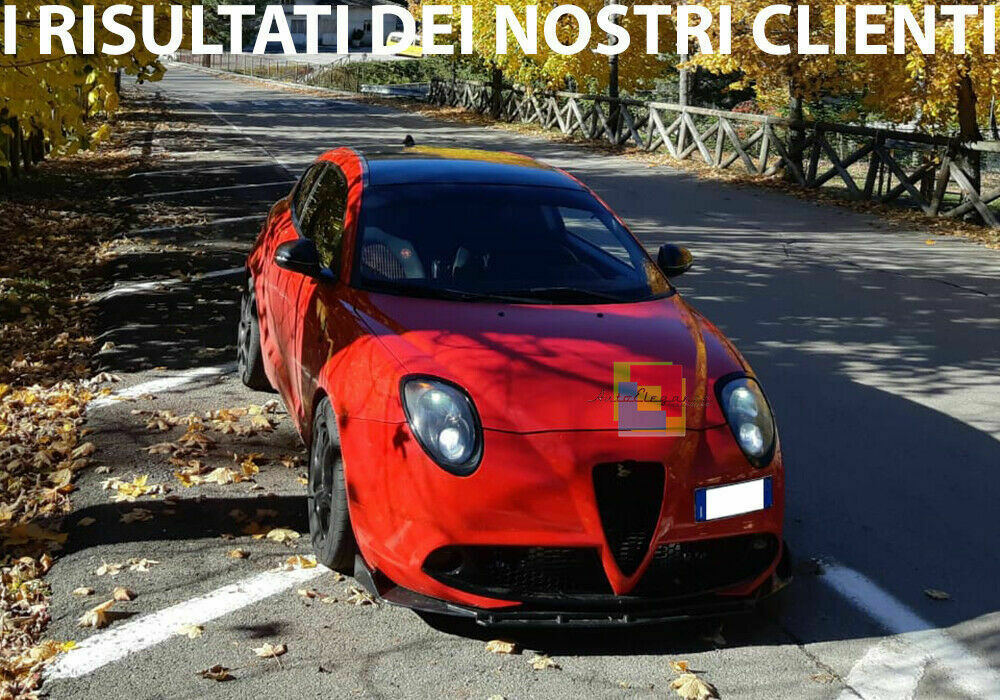 0220 ALFA ROMEO MITO SPLITTER PARAURTI ANTERIORE NERO LUCIDO LOOK RS AUTOELEGANCERICAMBI