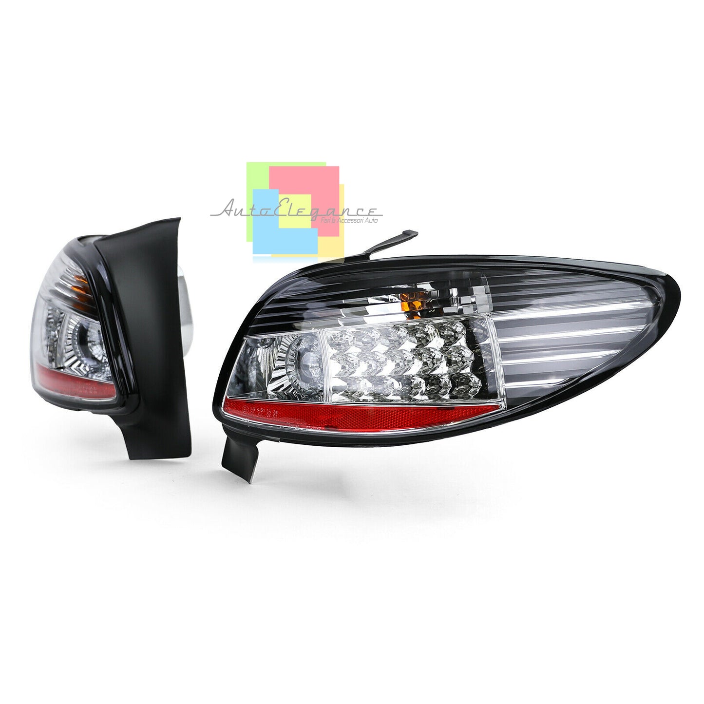 PEUGEOT 206 3 &amp; 5 DOORS 1998+ SMOKED LED REAR LIGHTS TUNING LOOK