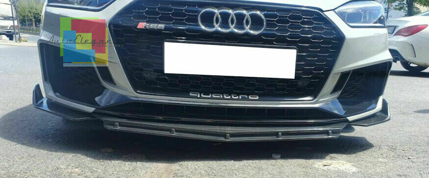 0239 AUDI A5 F5 2016+ SPLITTER PARAURTI ANTERIORE NERO LUCIDO LOOK RS AUTOELEGANCERICAMBI