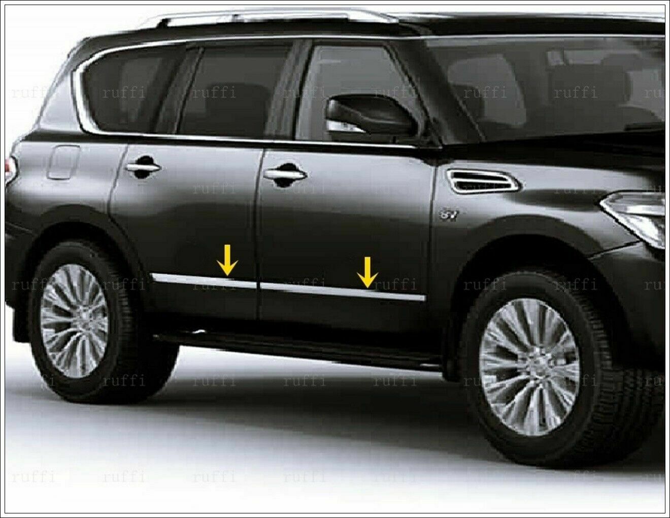 CROMATURA FASCE LATERALI PORTIERE NISSAN PATHFINDER III R51 INOX ADESIVO 0032 AUTOELEGANCERICAMBI