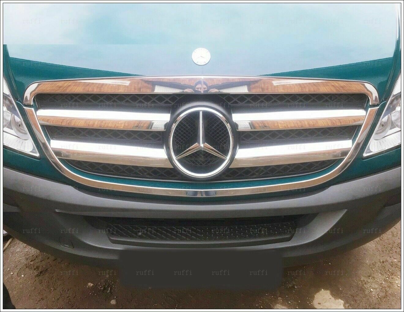 CROMATURA GRIGLIA FRONTALE 6PZ MERCEDES SPRINTER W906 06-13 INOX ADESIVO 0032 AUTOELEGANCERICAMBI