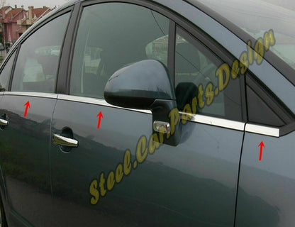 CROMATURA CORNICI FINESTRINI 8PZ CITROEN C4 MK1 2004-2010 INOX ADESIVO 0032 AUTOELEGANCERICAMBI