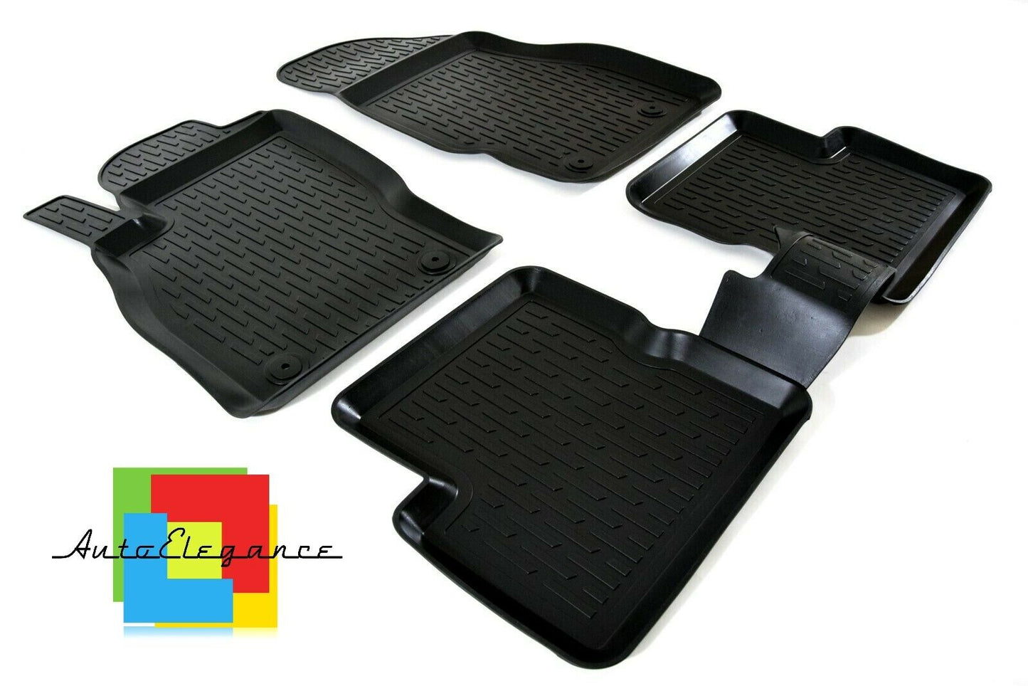 SET OF CAR INTERIOR RUBBER MATS MADE TO MEASURE OPEL CORSA E 2014-2019 0032