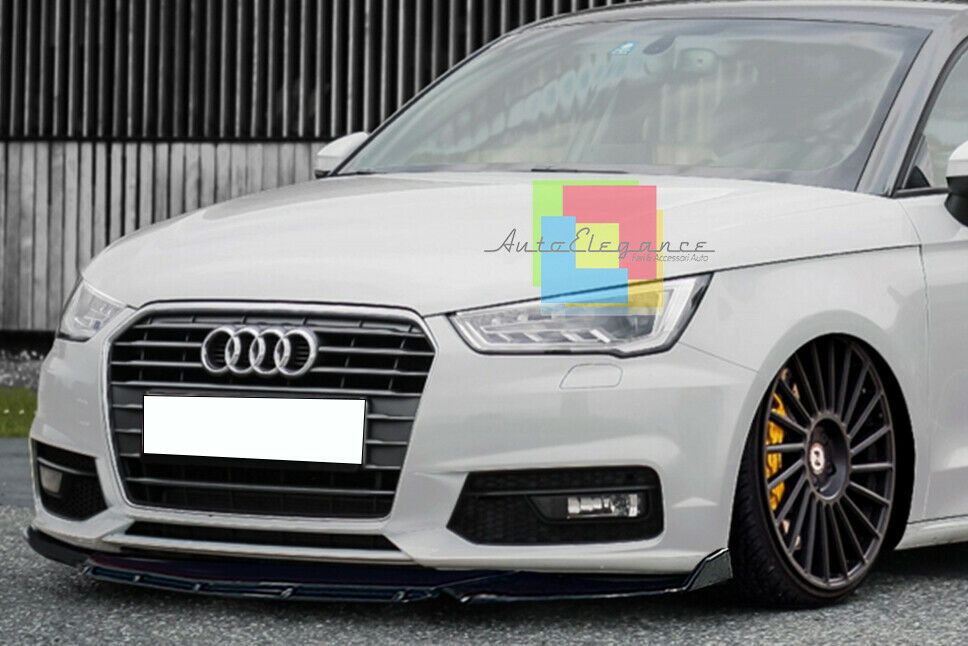0142 AUDI A1 SPORTBACK 3 PORTE SPLITTER PARAURTI ANTERIORE NERO LUCIDO LOOK RS AUTOELEGANCERICAMBI