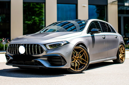 FRONT BUMPER MERCEDES A-CLASS W177 2018+ AMG A45 LOOK WITH SATIN GRILLE