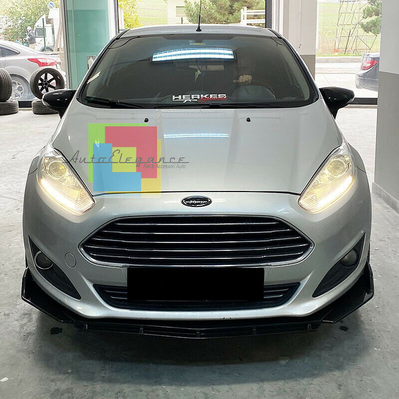 0212 FORD FIESTA VII 2018+ SPLITTER PARAURTI ANTERIORE NERO LUCIDO LOOK RS AUTOELEGANCERICAMBI
