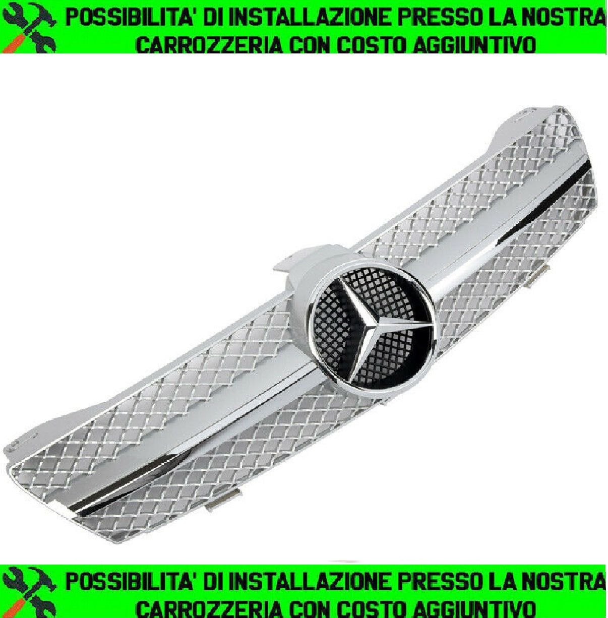 GRIGLIA ANTERIORE OTTICA AMG PER MERCEDES CLASSE CLS W219 2004-2008 COLORE ARGENTO