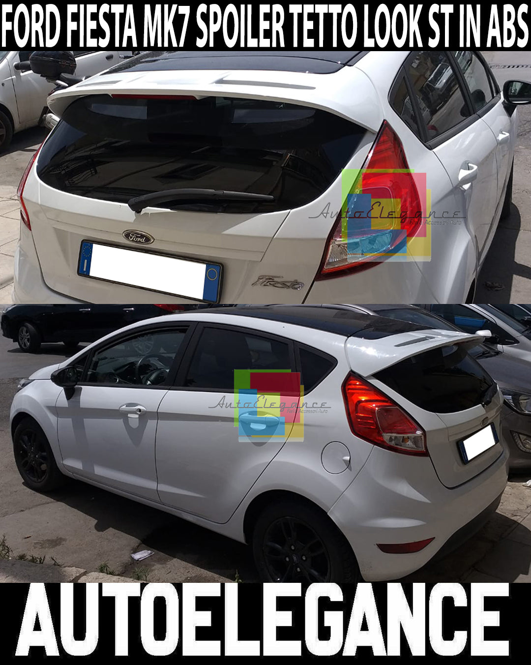 FORD FIESTA VI MK7 2008 AL 2017 SPOILER SUL TETTO POSTERIORE & TERZO STOP - ABS