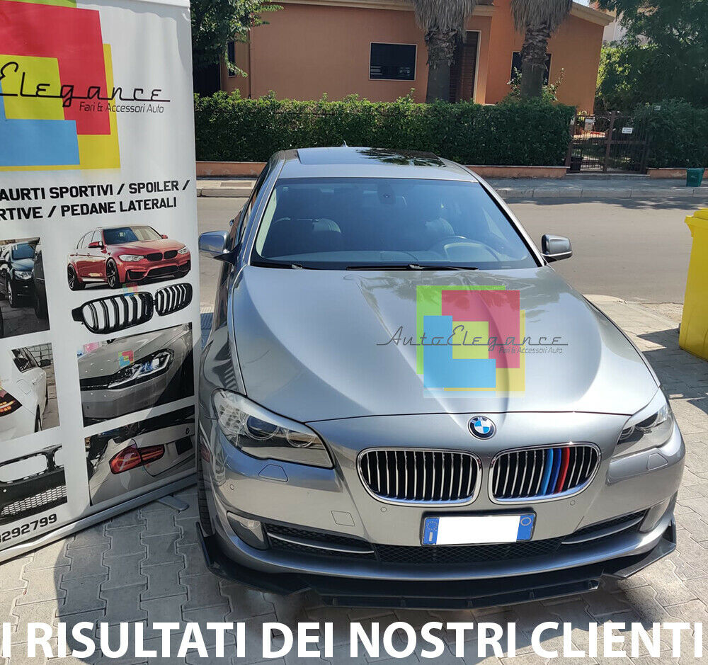 0226 BMW SERIE 5 F10 F11 SPLITTER PARAURTI ANTERIORE NERO LUCIDO LOOK RS AUTOELEGANCERICAMBI
