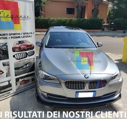 0226 BMW SERIE 5 F10 F11 SPLITTER PARAURTI ANTERIORE NERO LUCIDO LOOK RS AUTOELEGANCERICAMBI