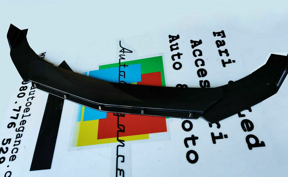 0102 SEAT LEON KL 2019+ SPLITTER PARAURTI ANTERIORE NERO LUCIDO LOOK RS AUTOELEGANCERICAMBI