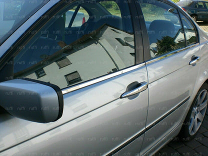 CROMATURA CORNICI FINESTRINI 4PZ BMW 3 F46 1998-2005 ACCIAIO INOX ADESIVO 0032 AUTOELEGANCERICAMBI