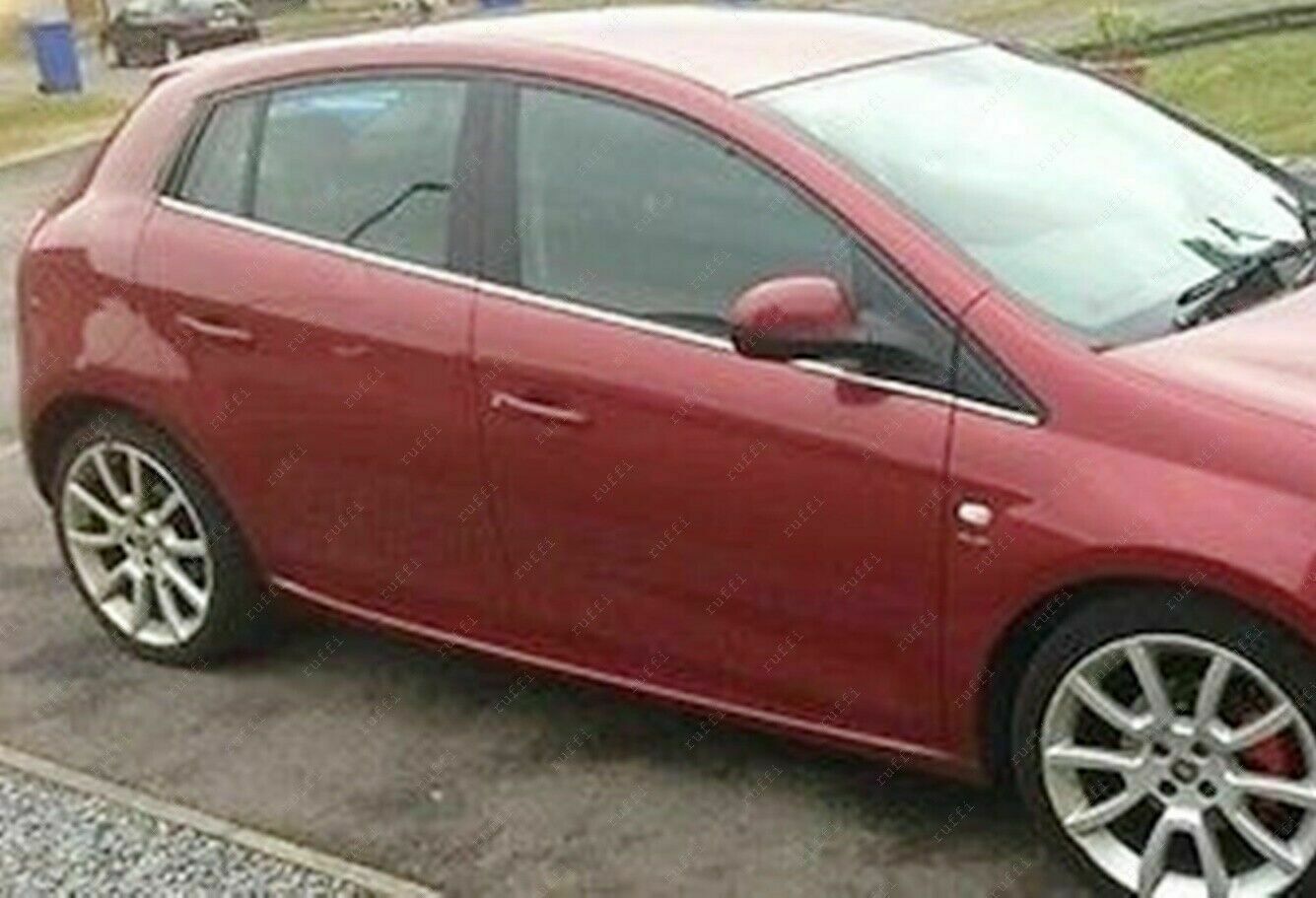 CROMATURA CORNICI FINESTRINI 6PZ FIAT BRAVO 2006+ ACCIAIO INOX ADESIVO 0032 AUTOELEGANCERICAMBI