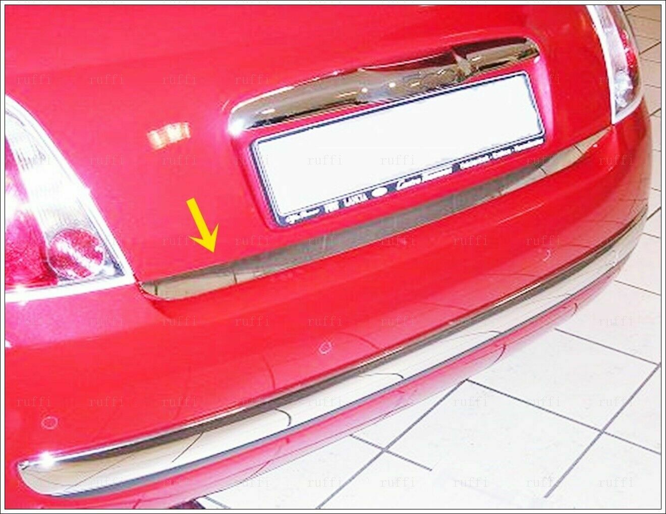 CROMATURA BAGAGLIAIO FIAT 500 500C 2007-2015 ACCIAIO INOX ADESIVO 0032 AUTOELEGANCERICAMBI