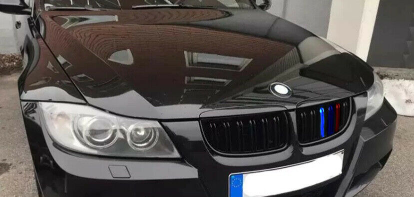 BLACK M3 DOUBLE BLADE FRONT GRILLE BMW 3 SERIES E90 E91 2005-2008 3 COLORS