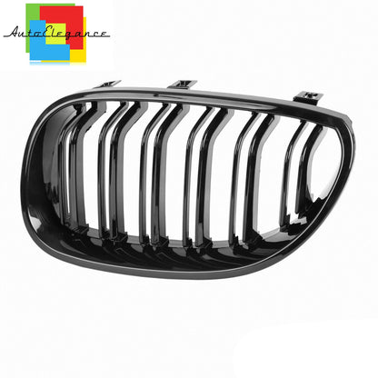 FRONT MUSTACHE GRILLE 5 SERIES E60 E61 M5 2001-2010 GLOSS BLACK LOOK DOUBLE KIDNEY NEWS