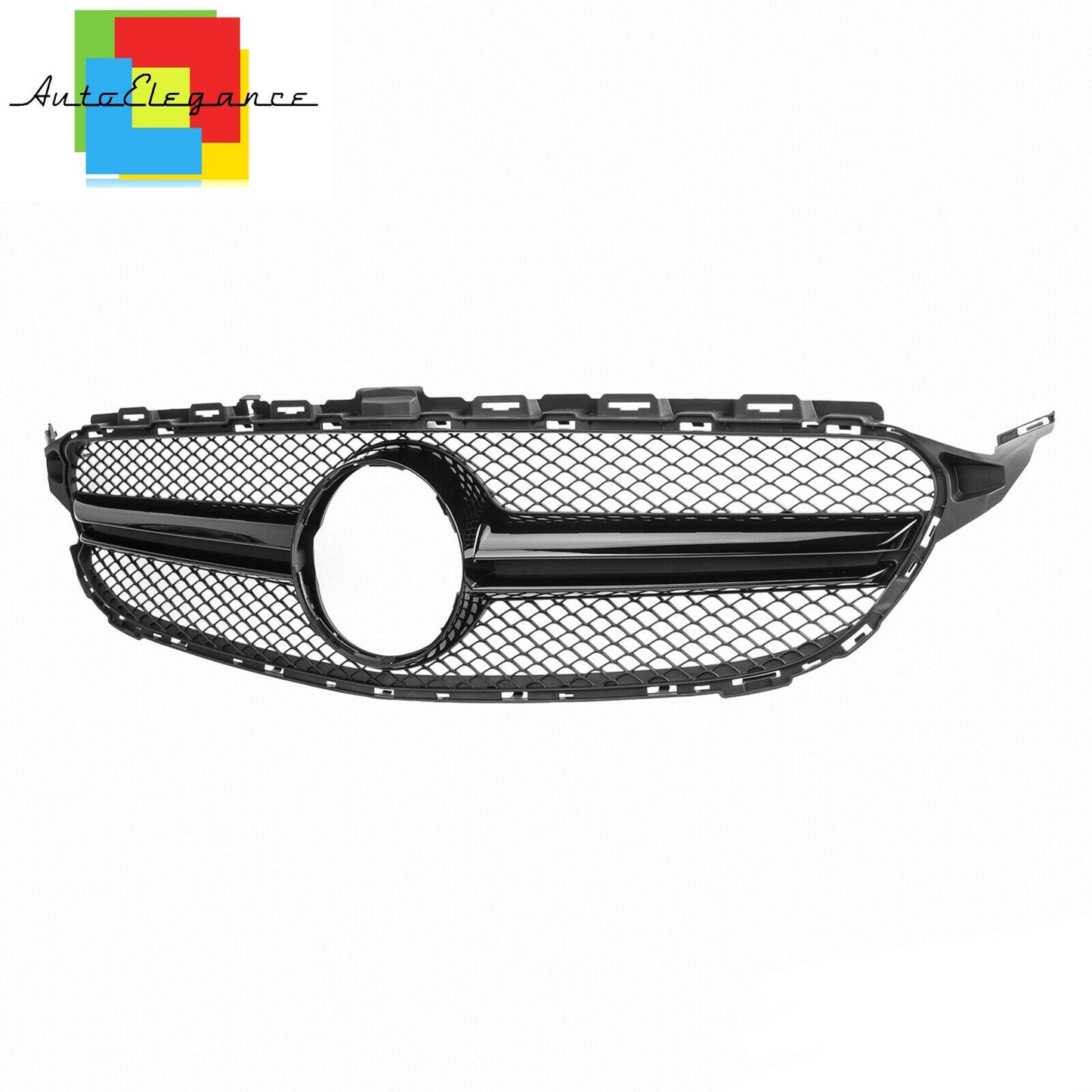 GRILLE C CLASS W205 S205 GLOSS BLACK AMG LOOK HONEYCOMB NEWS