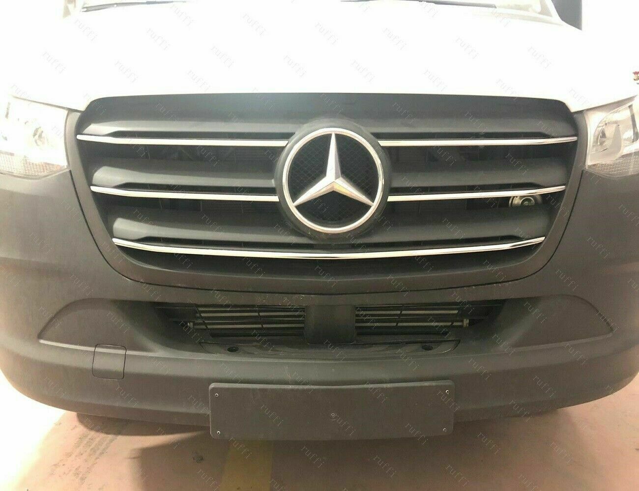 CROMATURA GRIGLIA FRONTALE 5PZ MERCEDES SPRINTER W907 2018+ INOX ADESIVO 0032 AUTOELEGANCERICAMBI