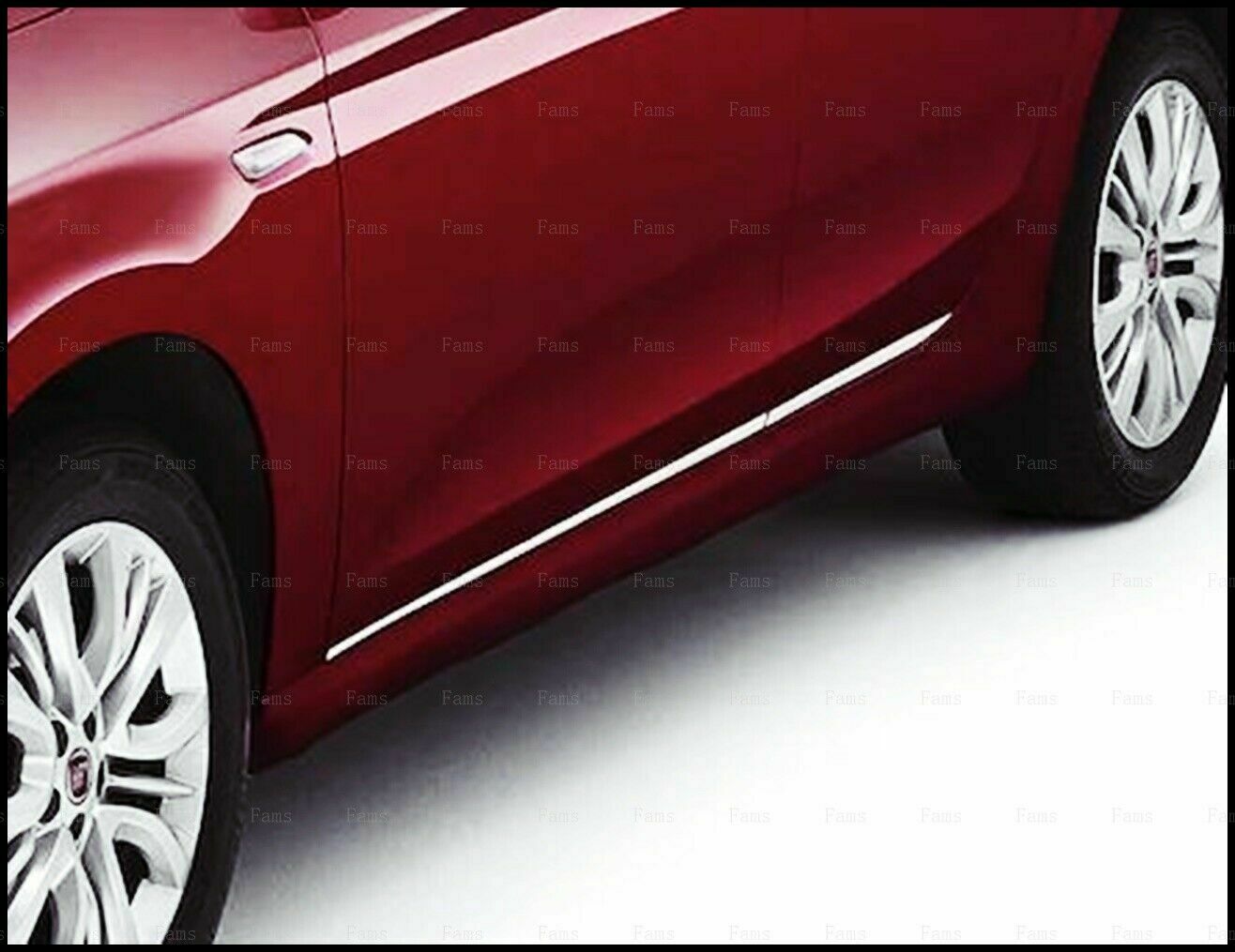 CROMATURA FASCE LATERALI PORTIERE 4PZ FIAT TIPO 2015+ ACCIAIO INOX ADESIVO 0032 AUTOELEGANCERICAMBI