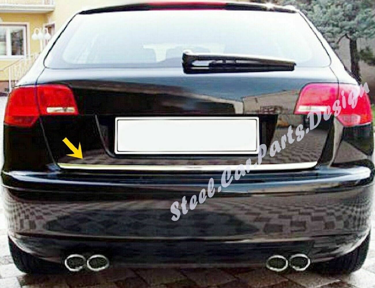 CROMATURA BAGAGLIAIO AUDI A3 8PA 2004-2013 ACCIAIO INOX ADESIVO 0032 AUTOELEGANCERICAMBI