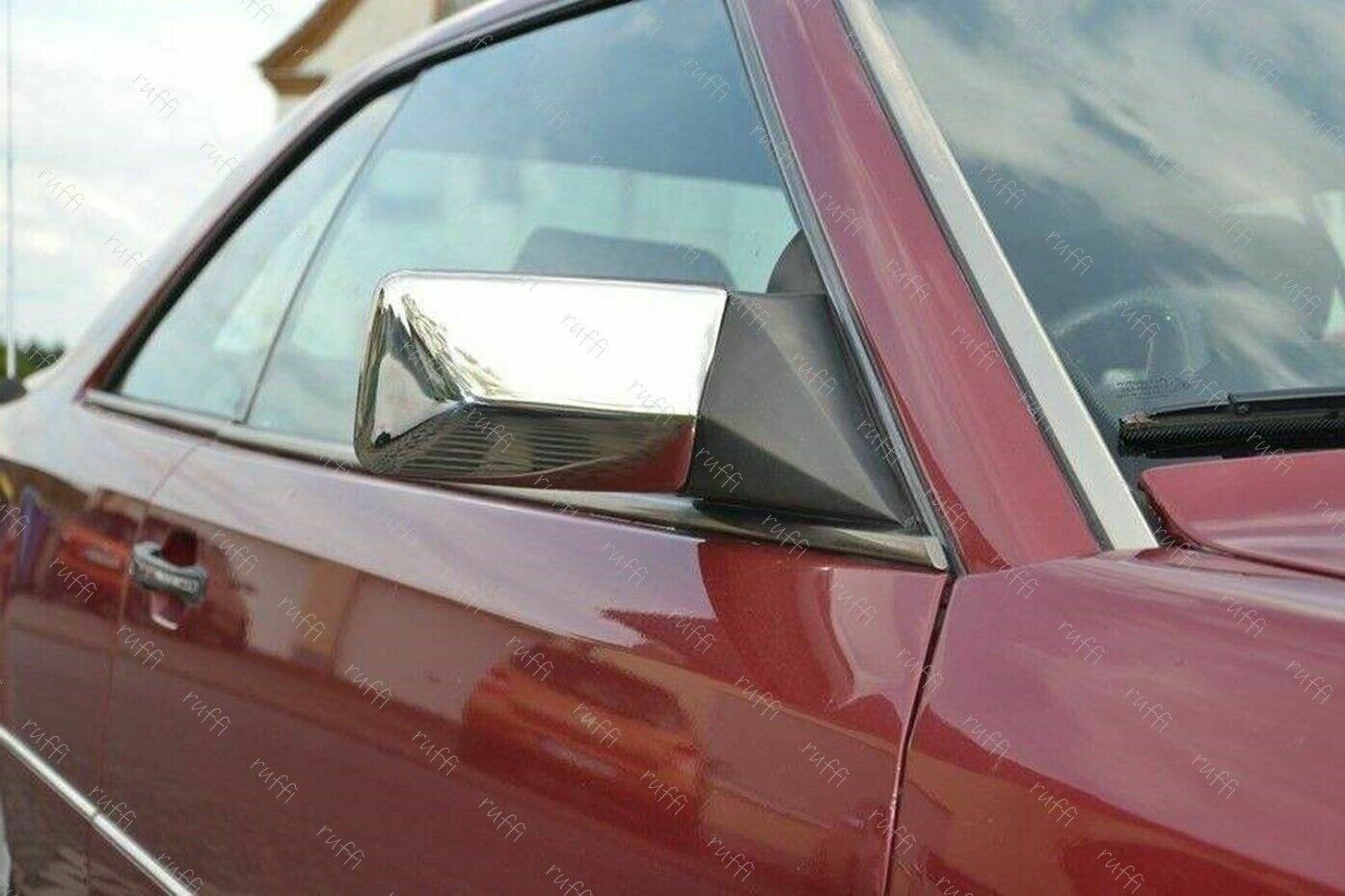 CROMATURA SPECCHIETTI LATERALI MERCEDES E W124 S124 W201 INOX ADESIVO 0032 AUTOELEGANCERICAMBI