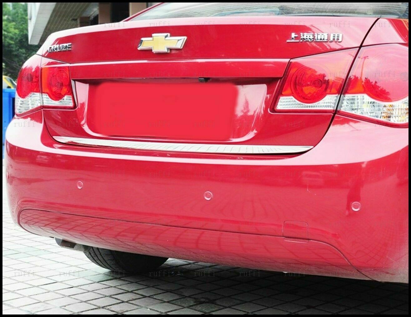 CROMATURA BAGAGLIAIO CHEVROLET CRUZE BERLINA 2009+ ACCIAIO INOX ADESIVO 0032 AUTOELEGANCERICAMBI