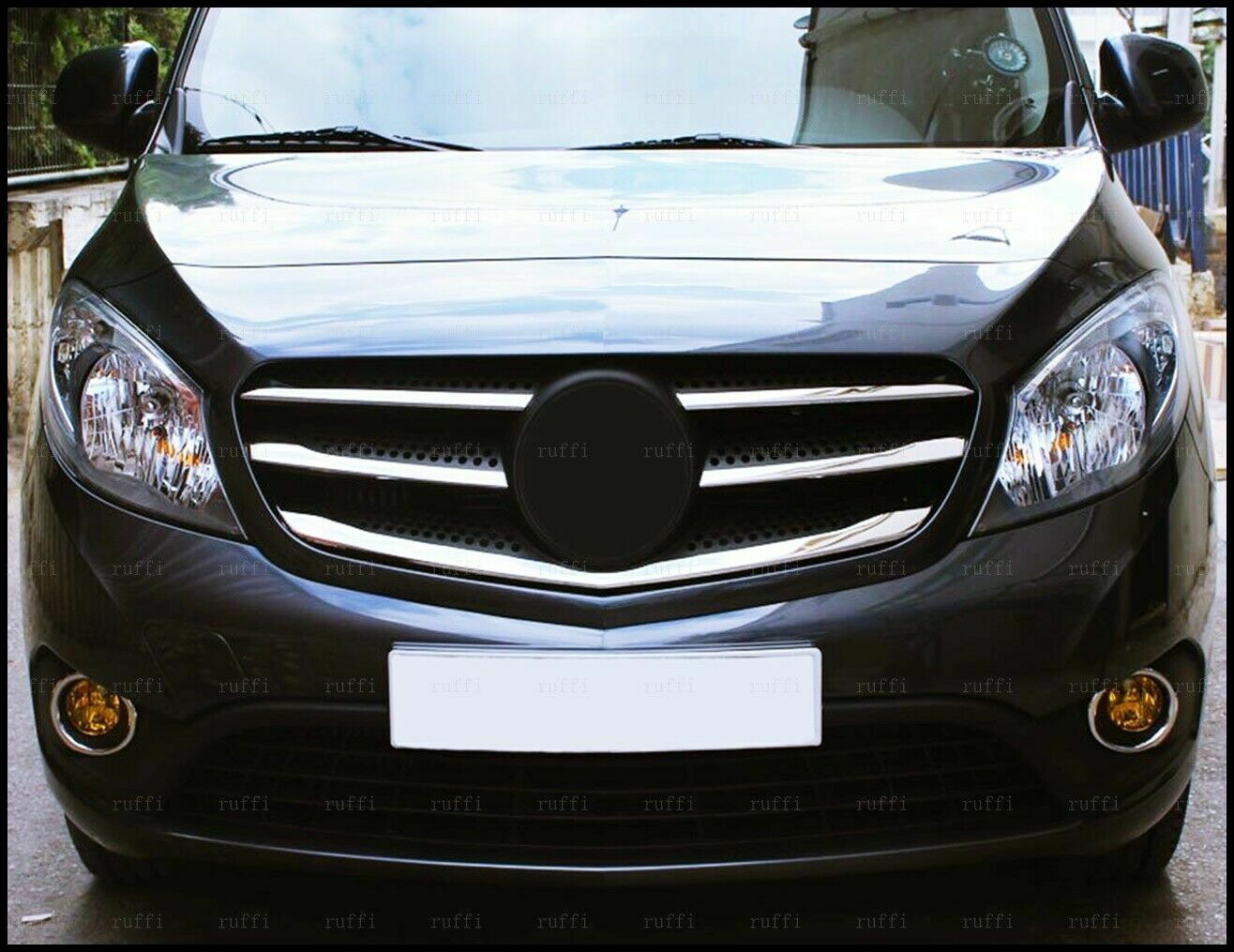 CROMATURA GRIGLIA FRONTALE 5PZ MERCEDES CITAN 2012+ ACCIAIO INOX ADESIVO 0032 AUTOELEGANCERICAMBI