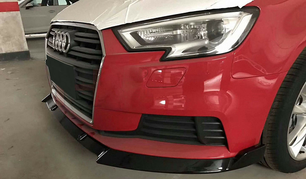 AUDI A3 8V FACELIFT UNDER FRONT BUMPER BLACK RS3 S3 SLINE SPLITTER