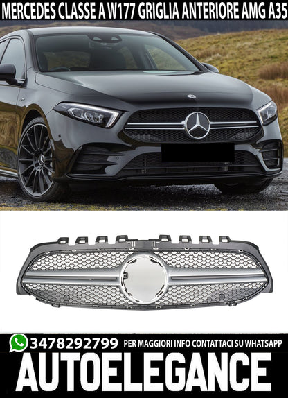 FRONT GRILLE MERCEDES A CLASS W177 AMG LOOK A35 SATIN PROFILE ABS