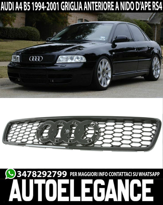 GRIGLIA ANTERIORE AUDI A4 B5 1994-2001 AVANT BERLINA CALANDRA NERA NIDO D'APE