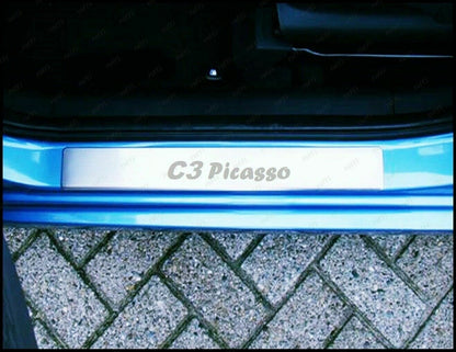 CROMATURA BATTITACCO 4 PORTE CITROEN C3 PICASSO 2009+ ACCIAIO INOX ADESIVO 0032 AUTOELEGANCERICAMBI