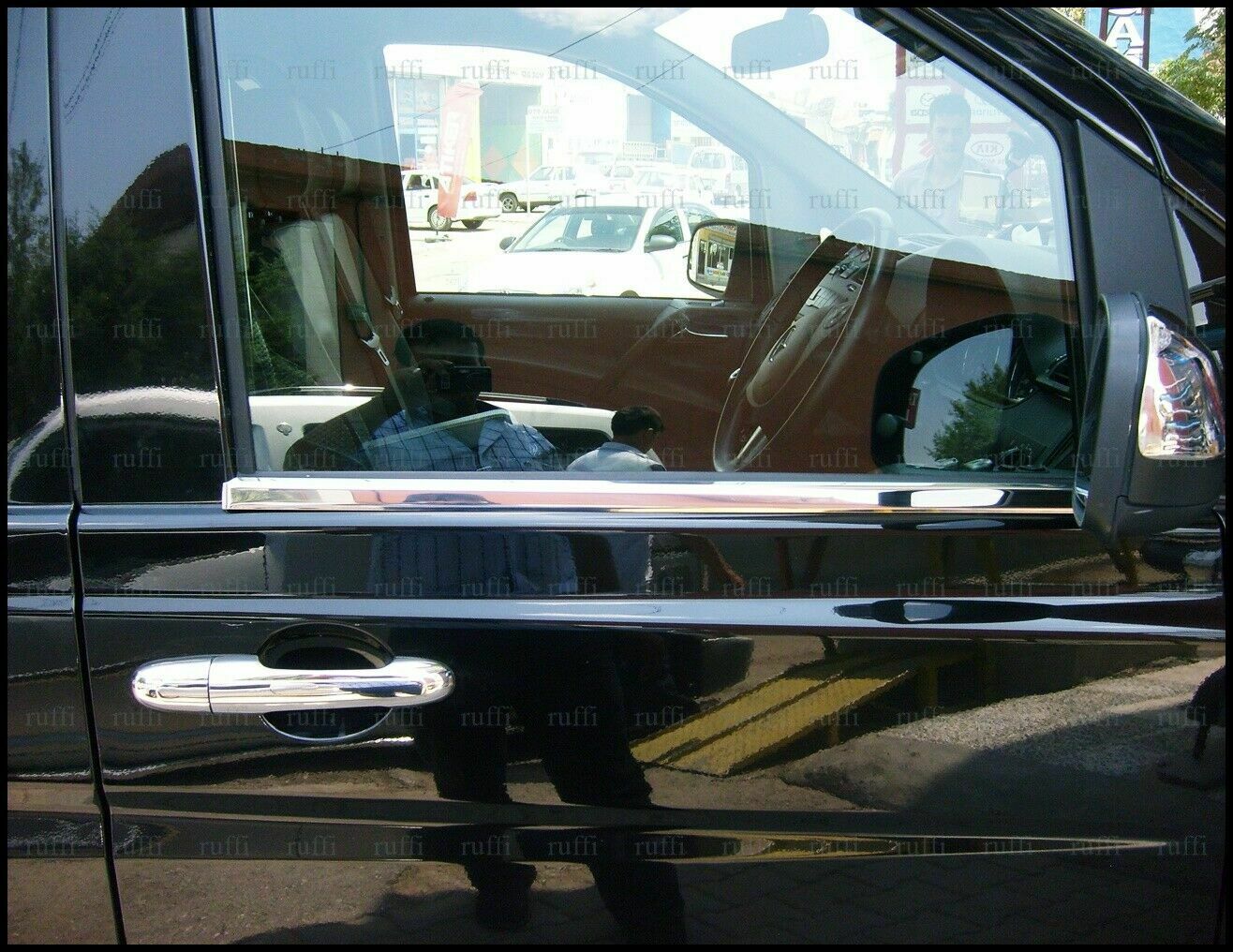 CROMATURA CORNICI FINESTRINI 2PZ MERCEDES VIANO W639 2003-2014 INOX ADESIVO 0032 AUTOELEGANCERICAMBI