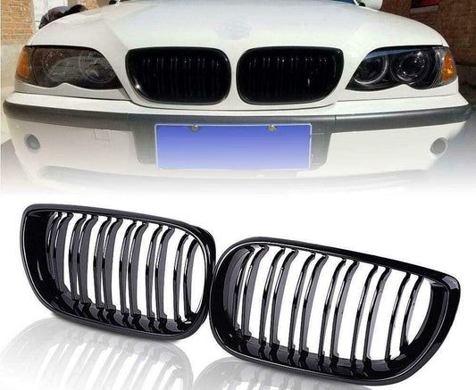 BMW SERIE 3 E46 BERLINA SW 2001-2005 GRIGLIE ANTERIORI NERO LUCIDO AUTOELEGANCERICAMBI