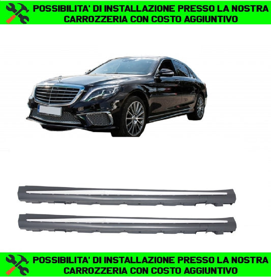 MINIGONNE LATERALI PER MERCEDES-BENZ CLASSE S W222 PASSO LUNGO LOOK S65 DAL 2013 IN POI