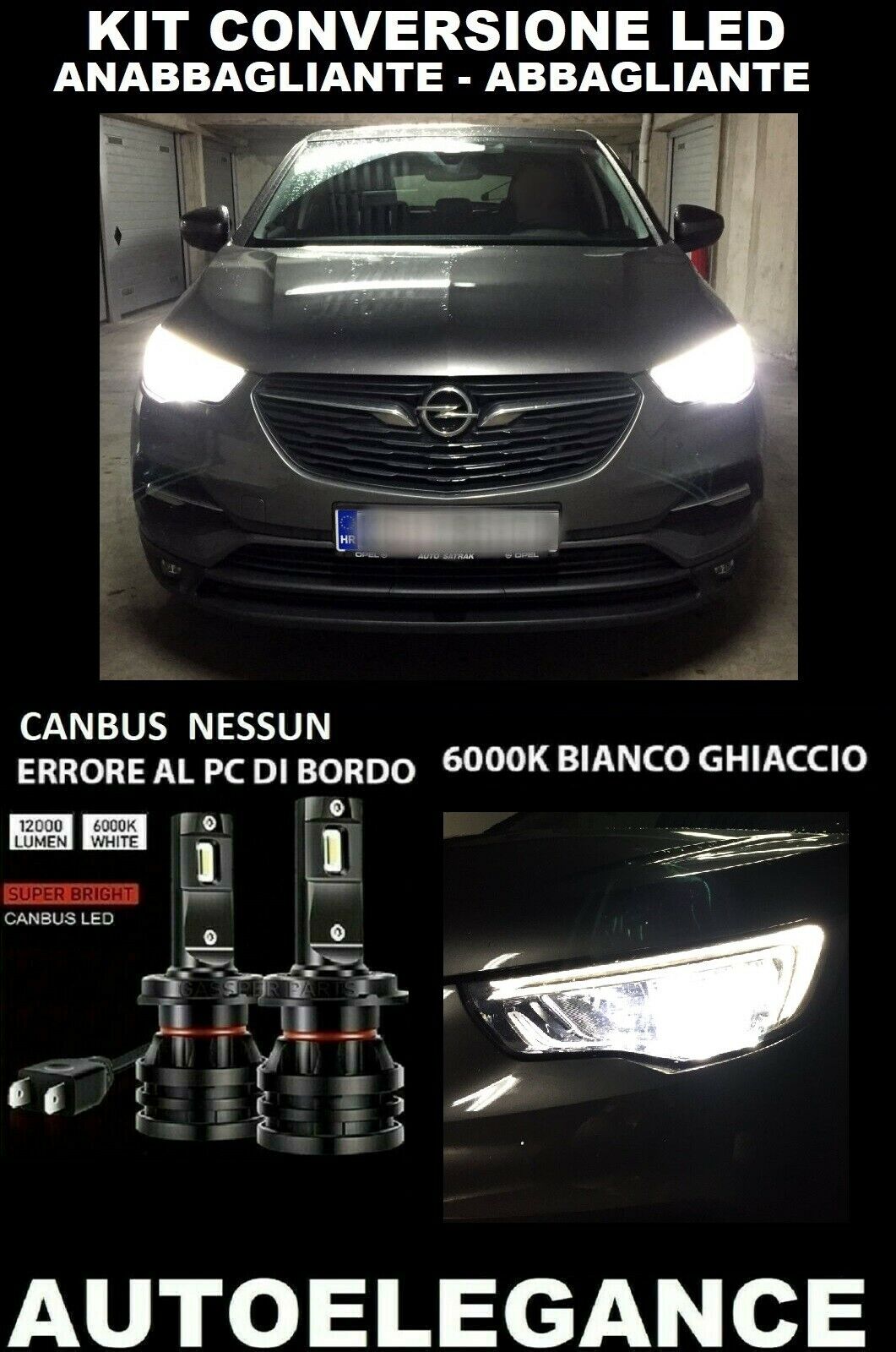 OPEL GRANDLAND X KIT LOW BEAM HIGH BEAM LED 16.000LM CAMBUS 0032