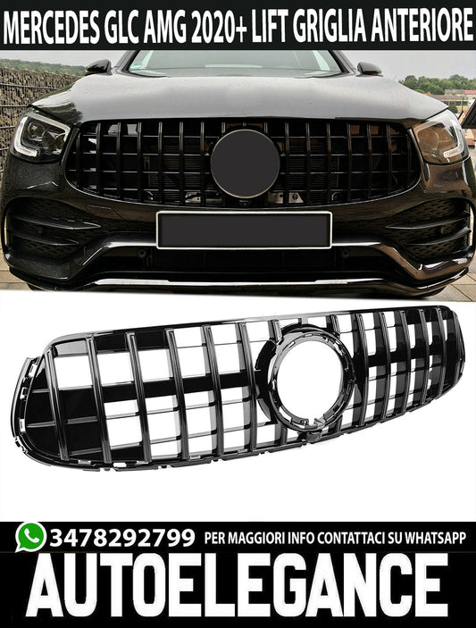 GRIGLIA ANTERIORE MERCEDES GLC C253 X253 2019+ FACELIFT PROFILI NERI PANAMERICA