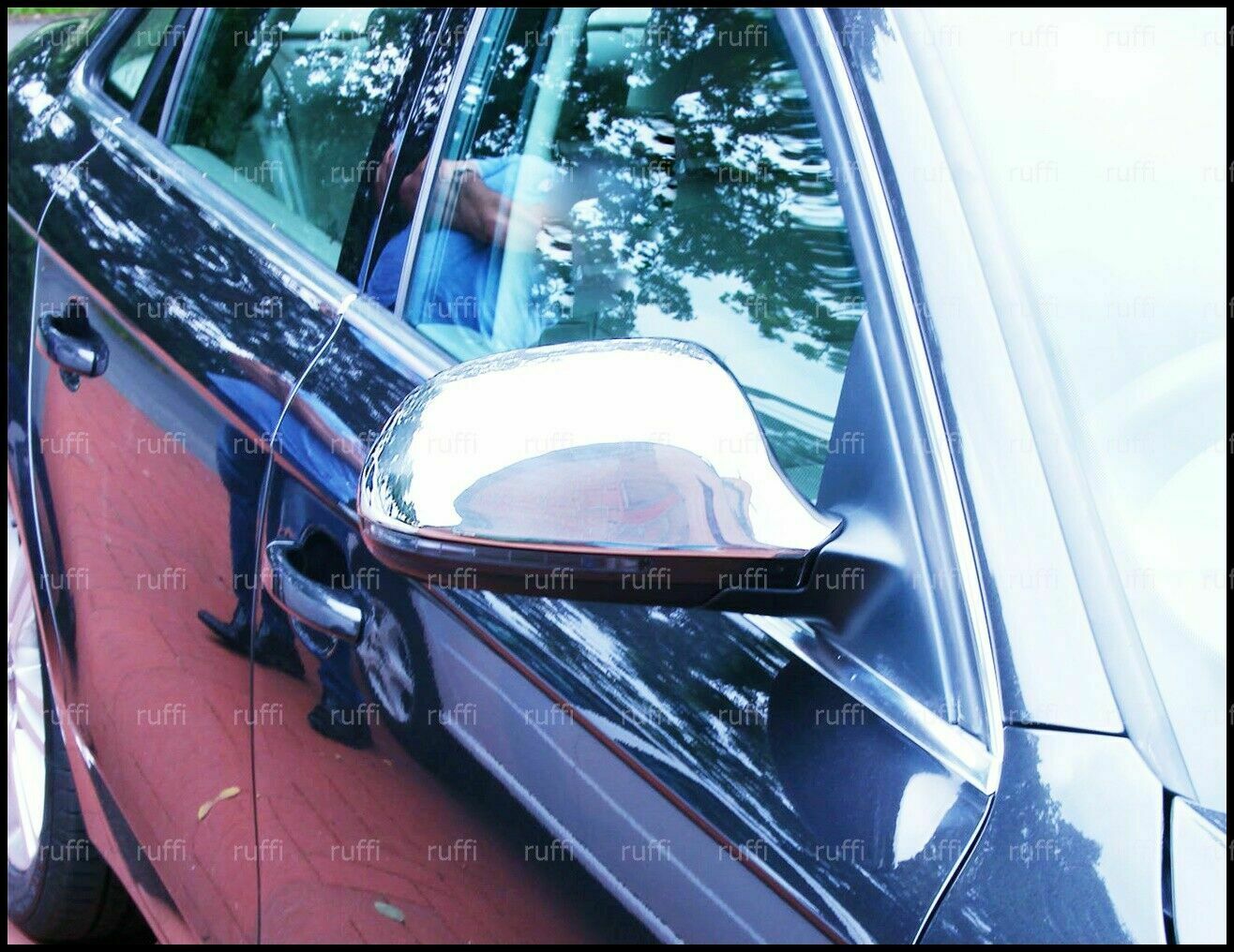 CROMATURA SPECCHIETTI LATERALI AUDI A6 C6 2008-2011 INOX ADESIVO 0032 AUTOELEGANCERICAMBI