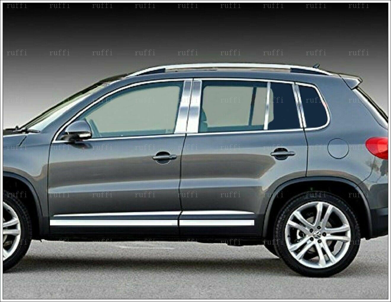 CROMATURA FASCE LATERALI PORTIERE 4PZ VW TIGUAN MK1 2007-2016 INOX ADESIVO 0032 AUTOELEGANCERICAMBI