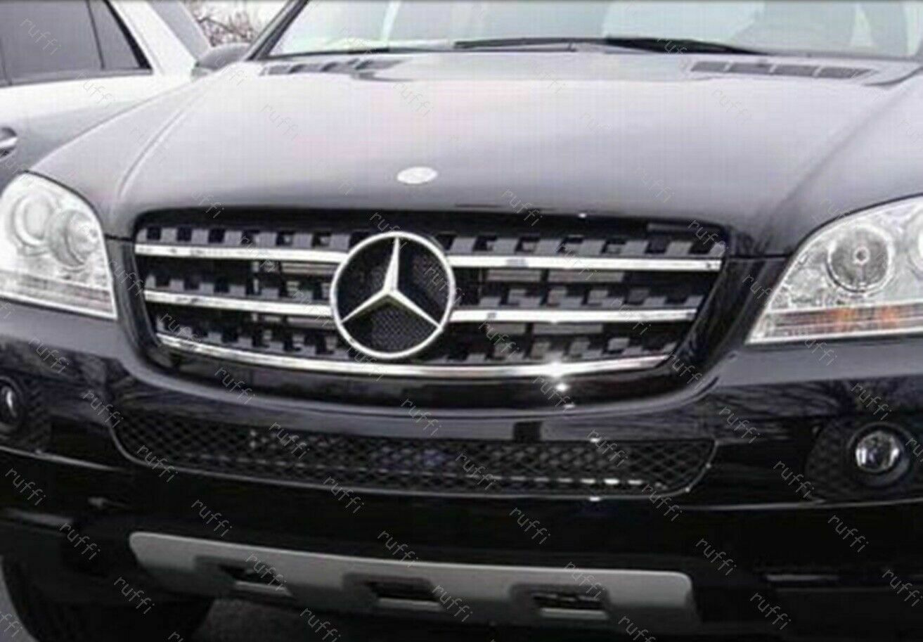 CROMATURA GRIGLIA FRONTALE 5PZ MERCEDES ML W165 2005-2011 INOX ADESIVO 0032 AUTOELEGANCERICAMBI