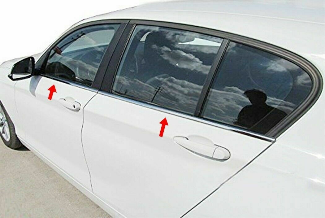 CROMATURA CORNICI FINESTRINI 4PZ BMW 1 F20 F21 2010+ ACCIAIO INOX ADESIVO 0032 AUTOELEGANCERICAMBI