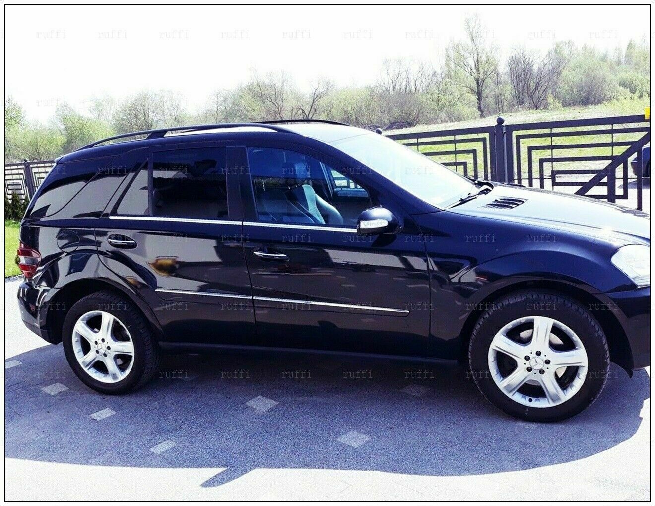 CROMATURA CORNICI FINESTRINI 4PZ MERCEDES ML W164 2005-2011 INOX ADESIVO 0032 AUTOELEGANCERICAMBI